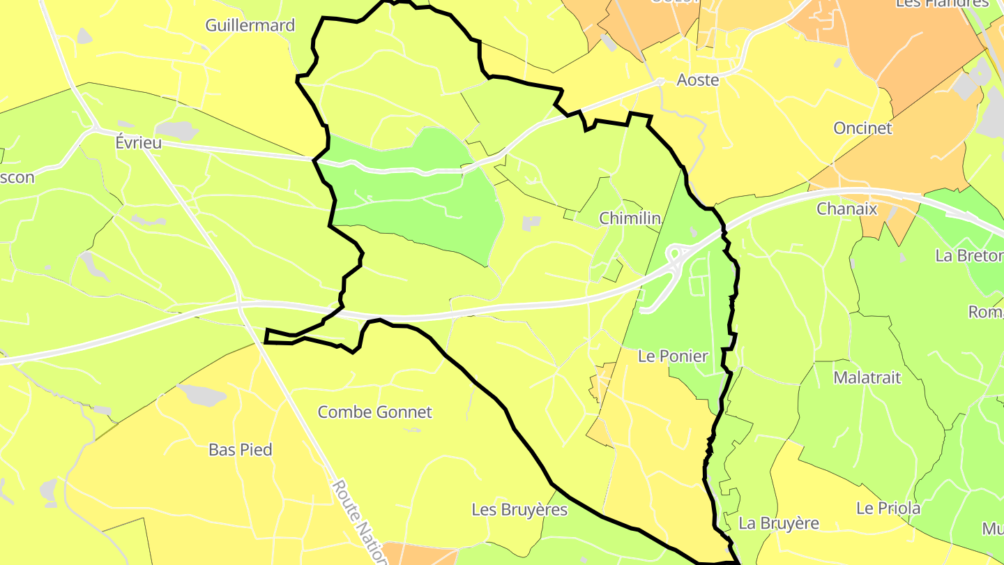 Carte des prix de l'immobilier Chimilin