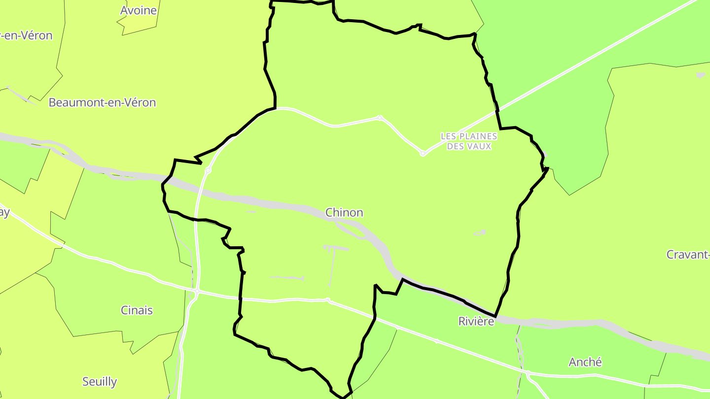 Carte des prix de l'immobilier Chinon