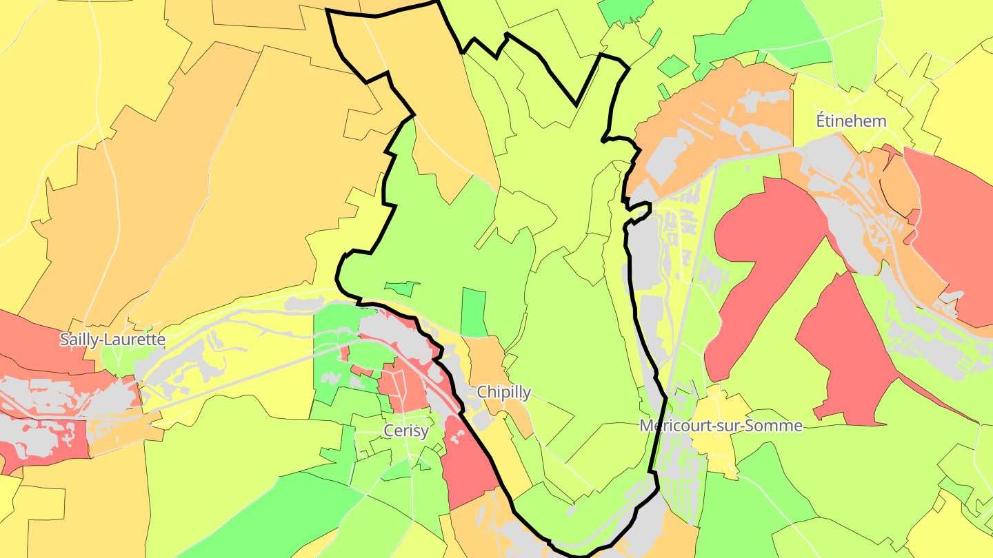 Carte des prix de l'immobilier Chipilly