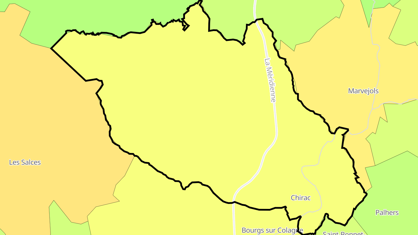 Carte des prix de l'immobilier Chirac