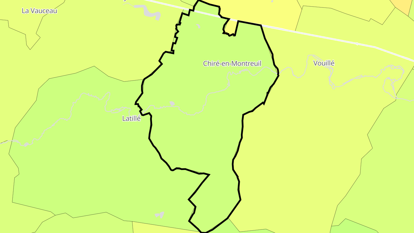 Carte des prix de l'immobilier Chiré-en-Montreuil