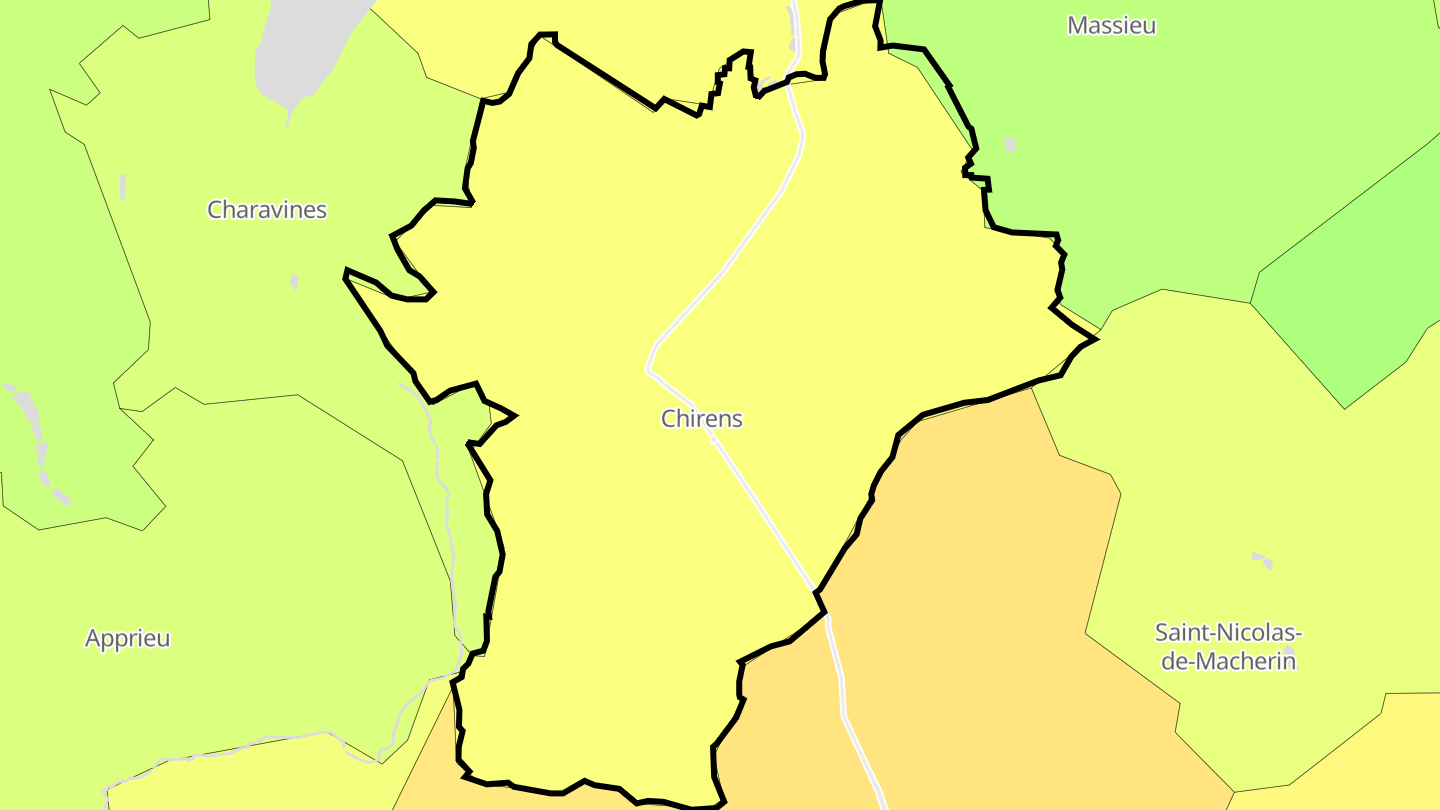 Carte des prix de l'immobilier Chirens