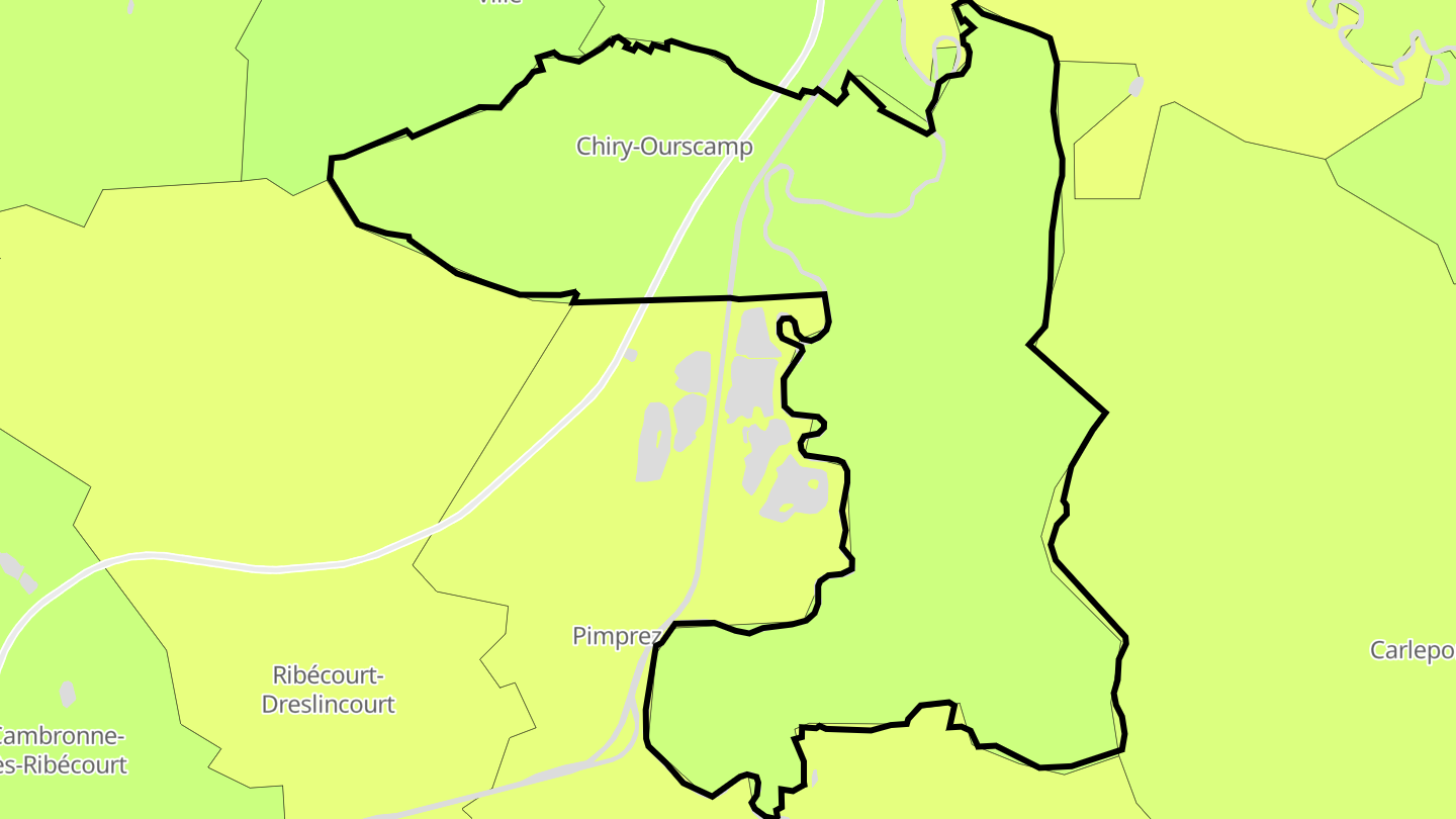 Carte des prix de l'immobilier Chiry-Ourscamp