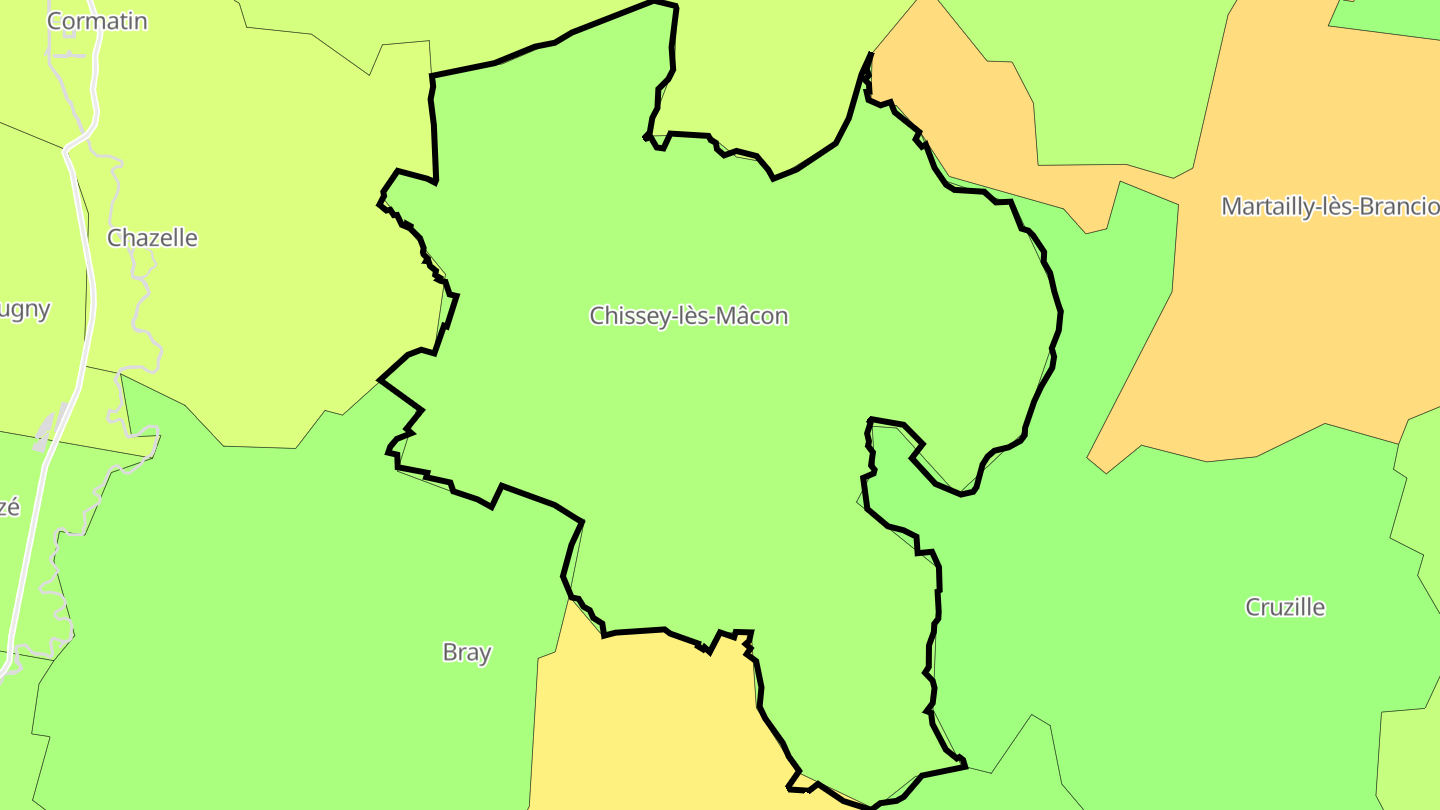 Carte des prix de l'immobilier Chissey-lès-Mâcon