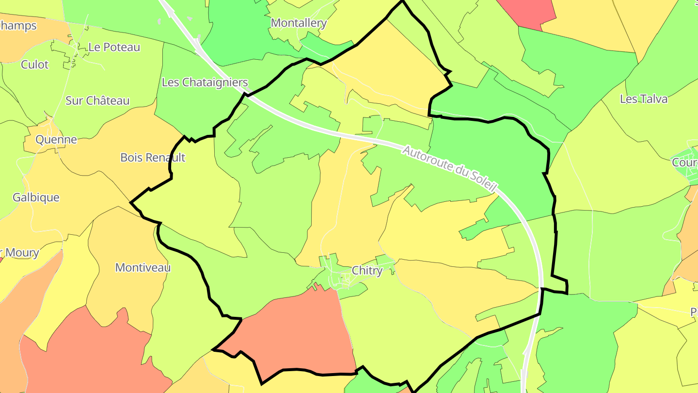 Carte des prix de l'immobilier Chitry