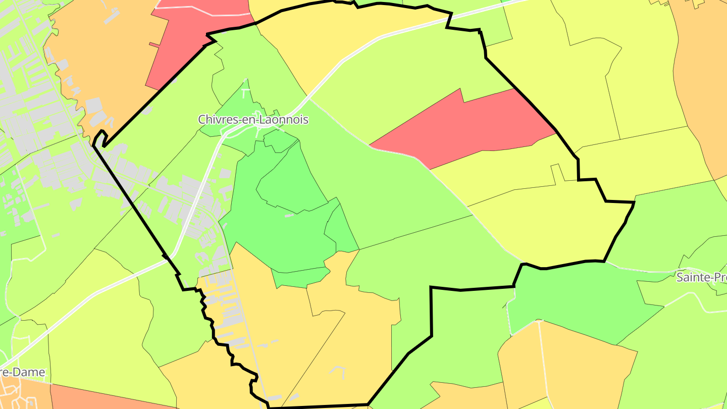 Carte des prix de l'immobilier Chivres-en-Laonnois