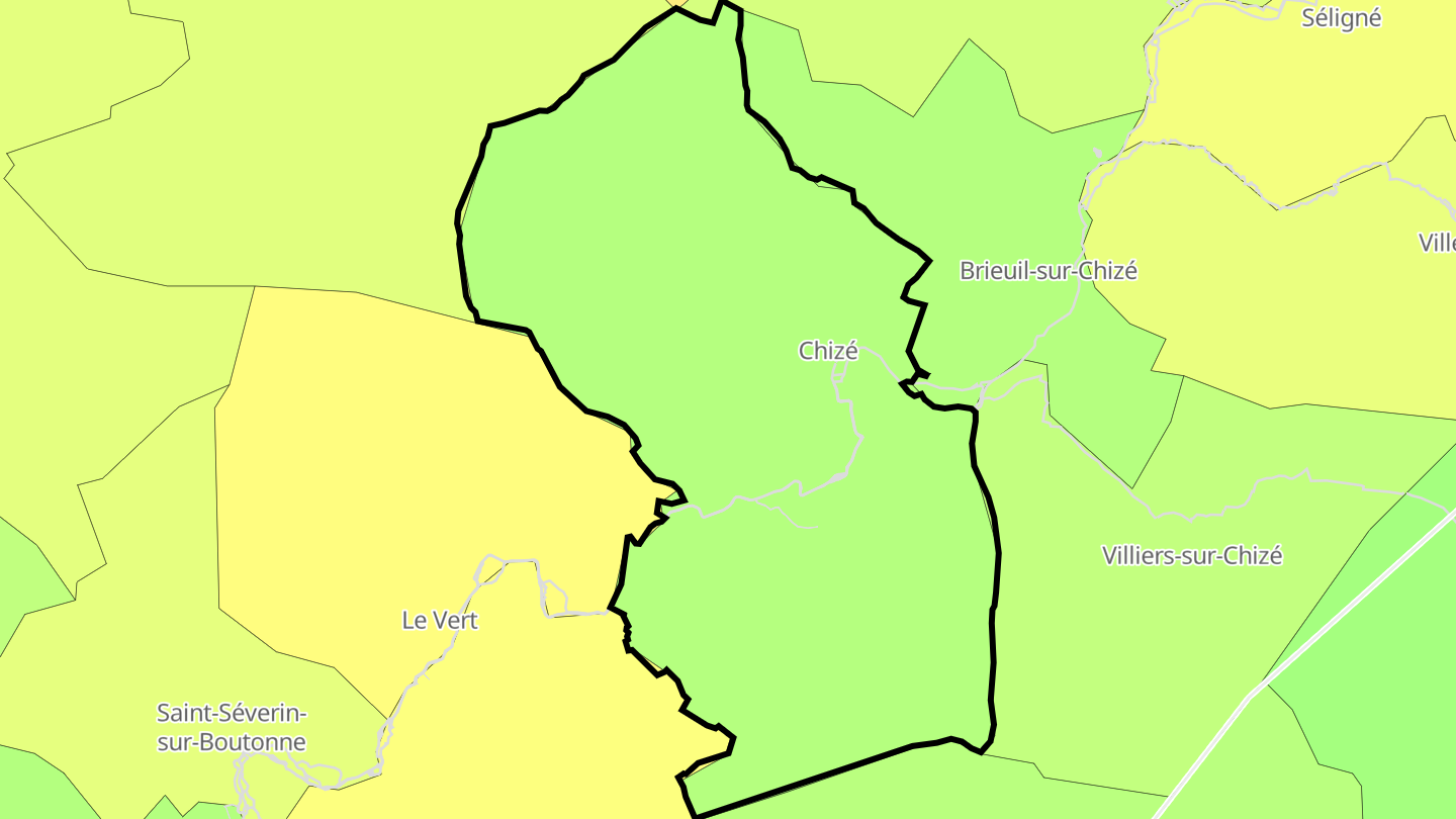 Carte des prix de l'immobilier Chizé