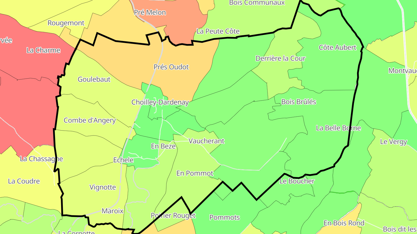 Carte des prix de l'immobilier Choilley-Dardenay
