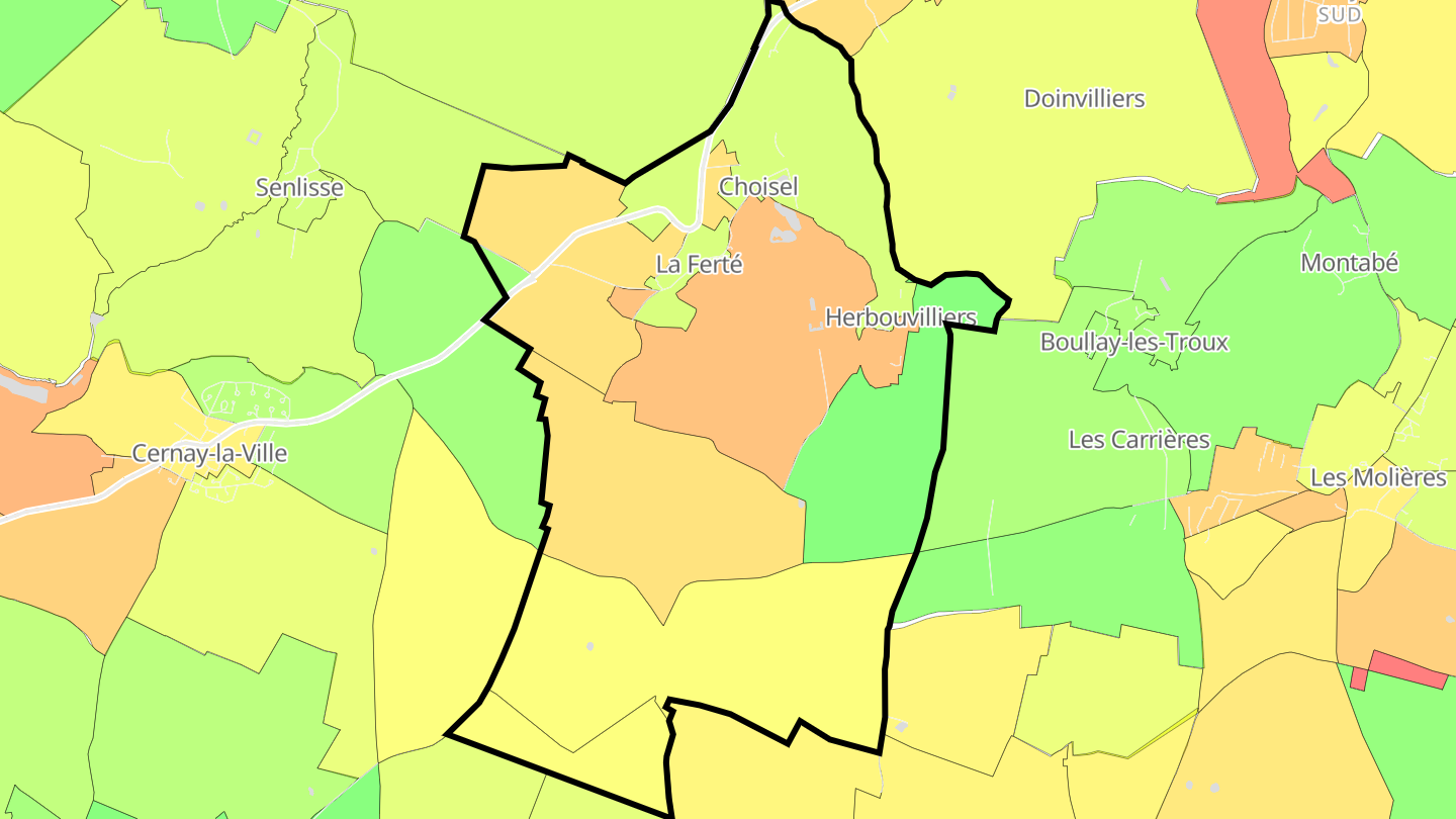 Carte des prix de l'immobilier Choisel