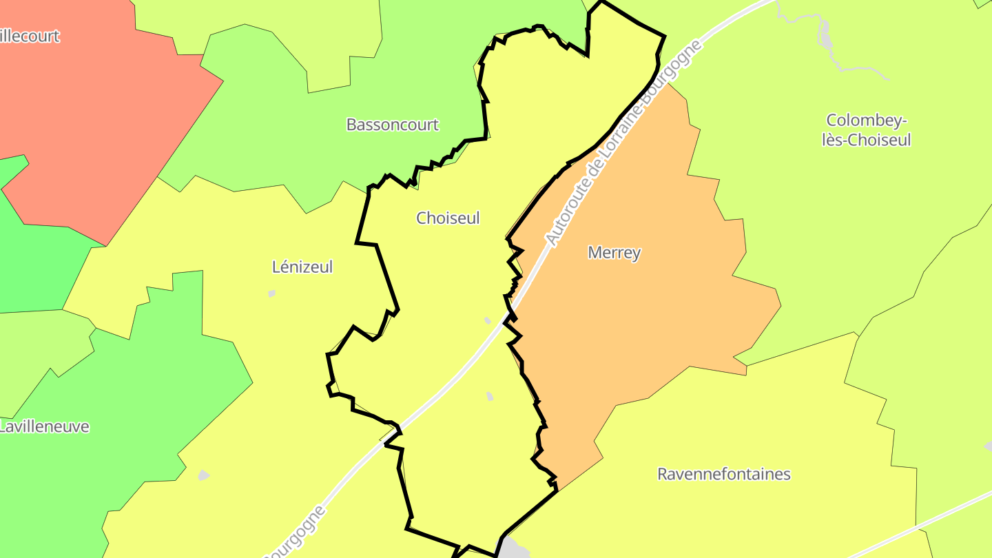 Carte des prix de l'immobilier Choiseul