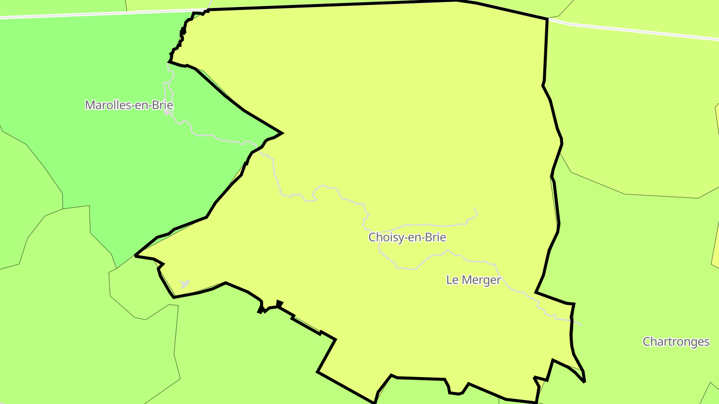 Carte des prix de l'immobilier Choisy-en-Brie