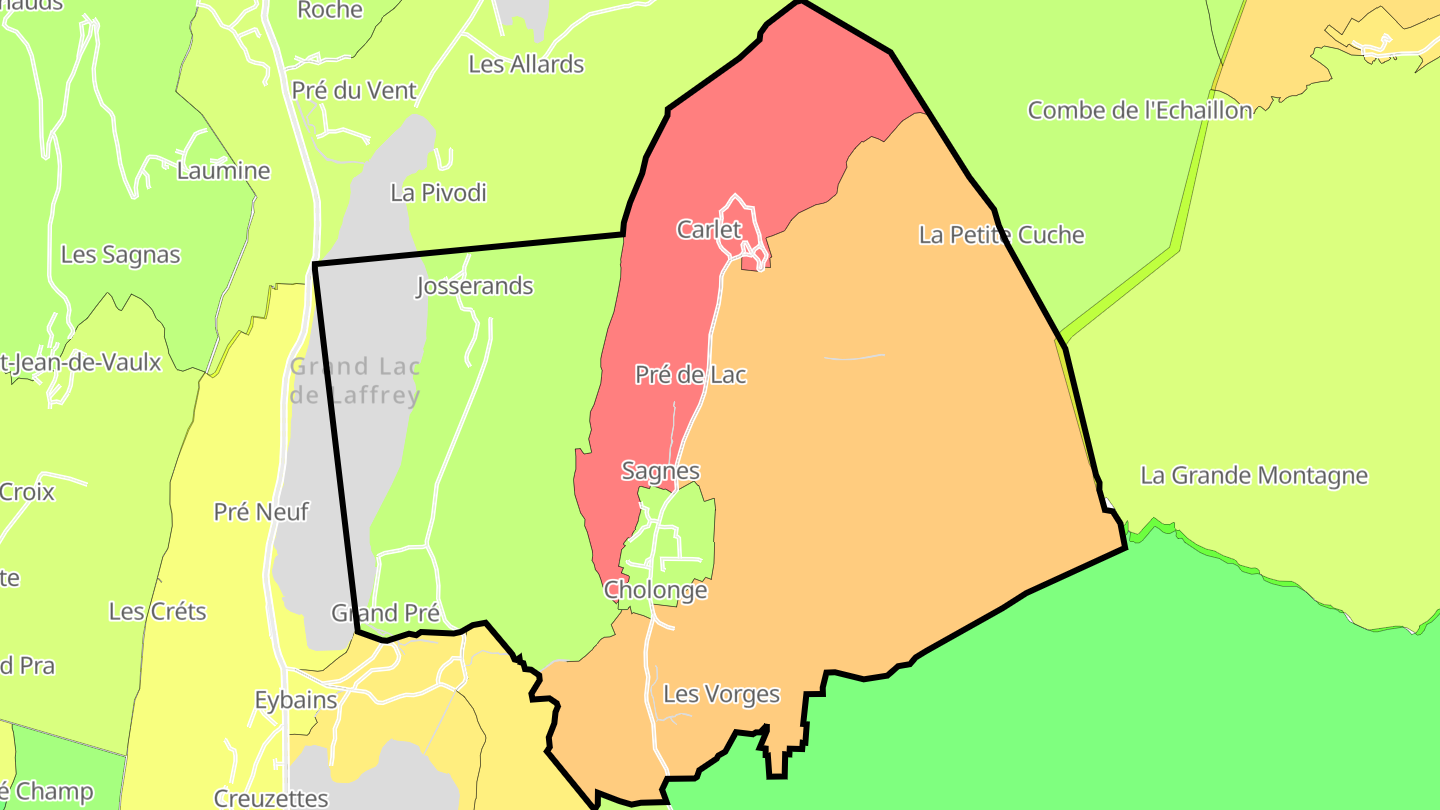 Carte des prix de l'immobilier Cholonge