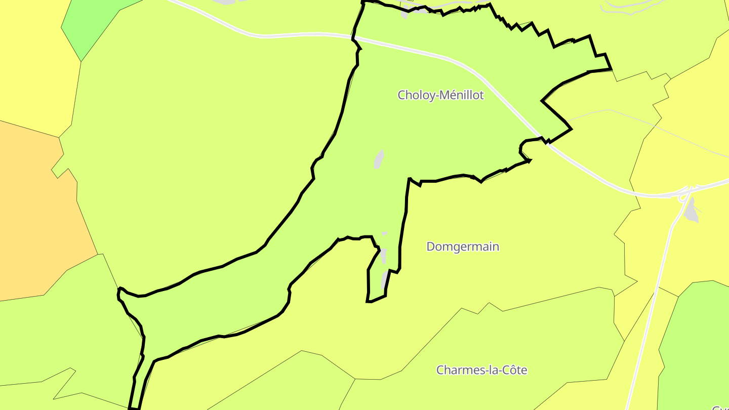 Carte des prix de l'immobilier Choloy-Ménillot