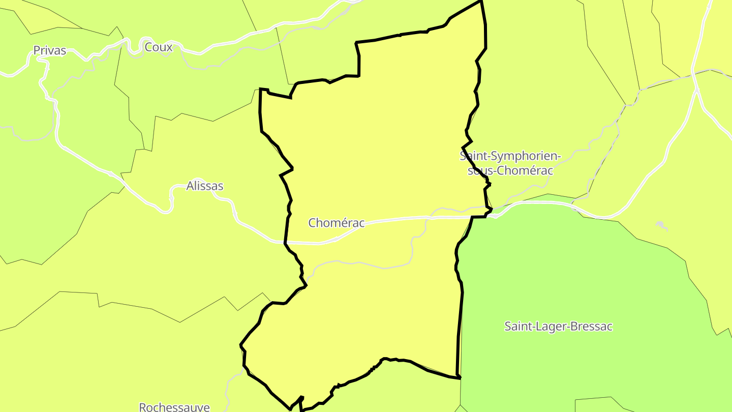Carte des prix de l'immobilier Chomérac