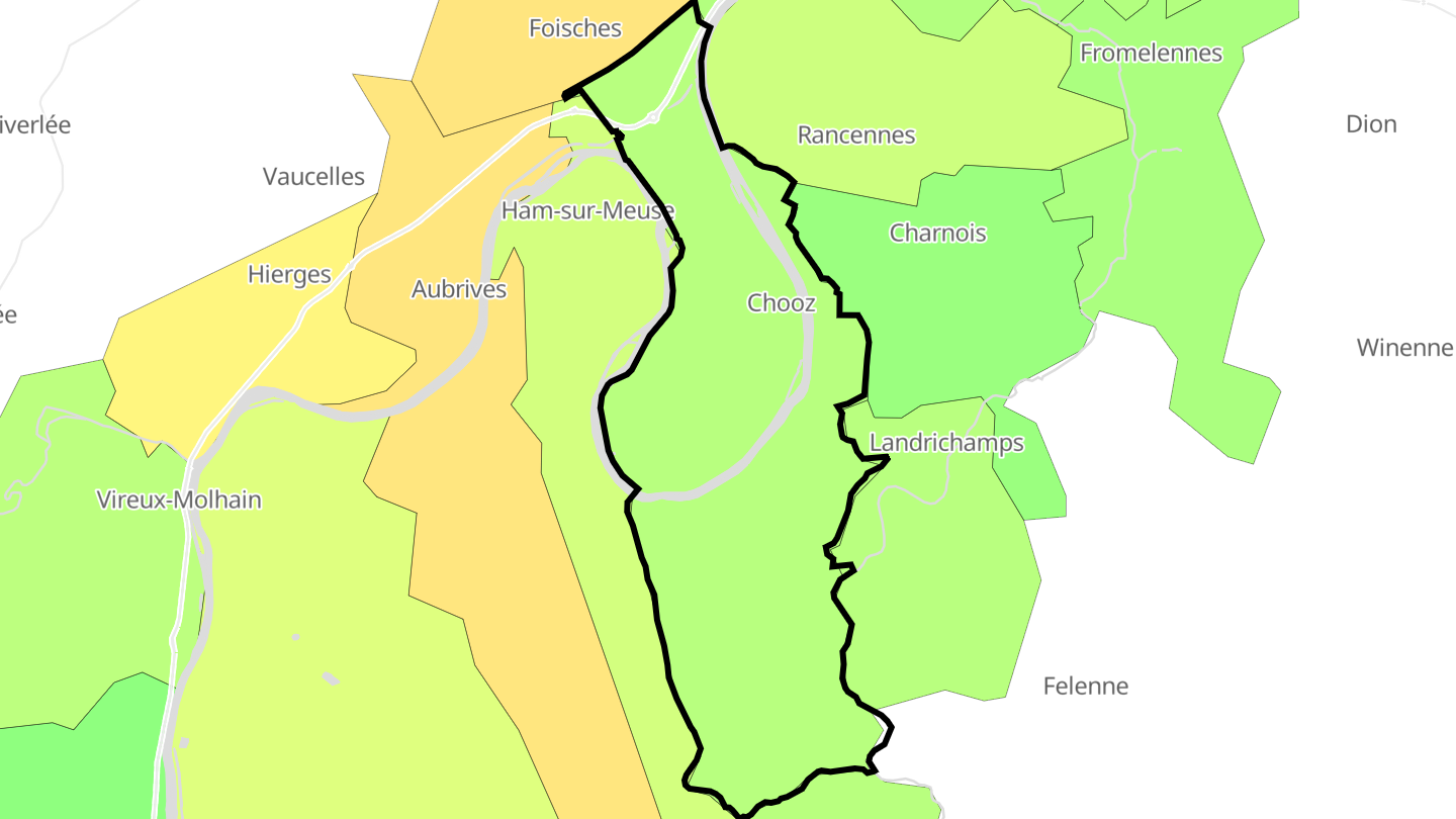Carte des prix de l'immobilier Chooz