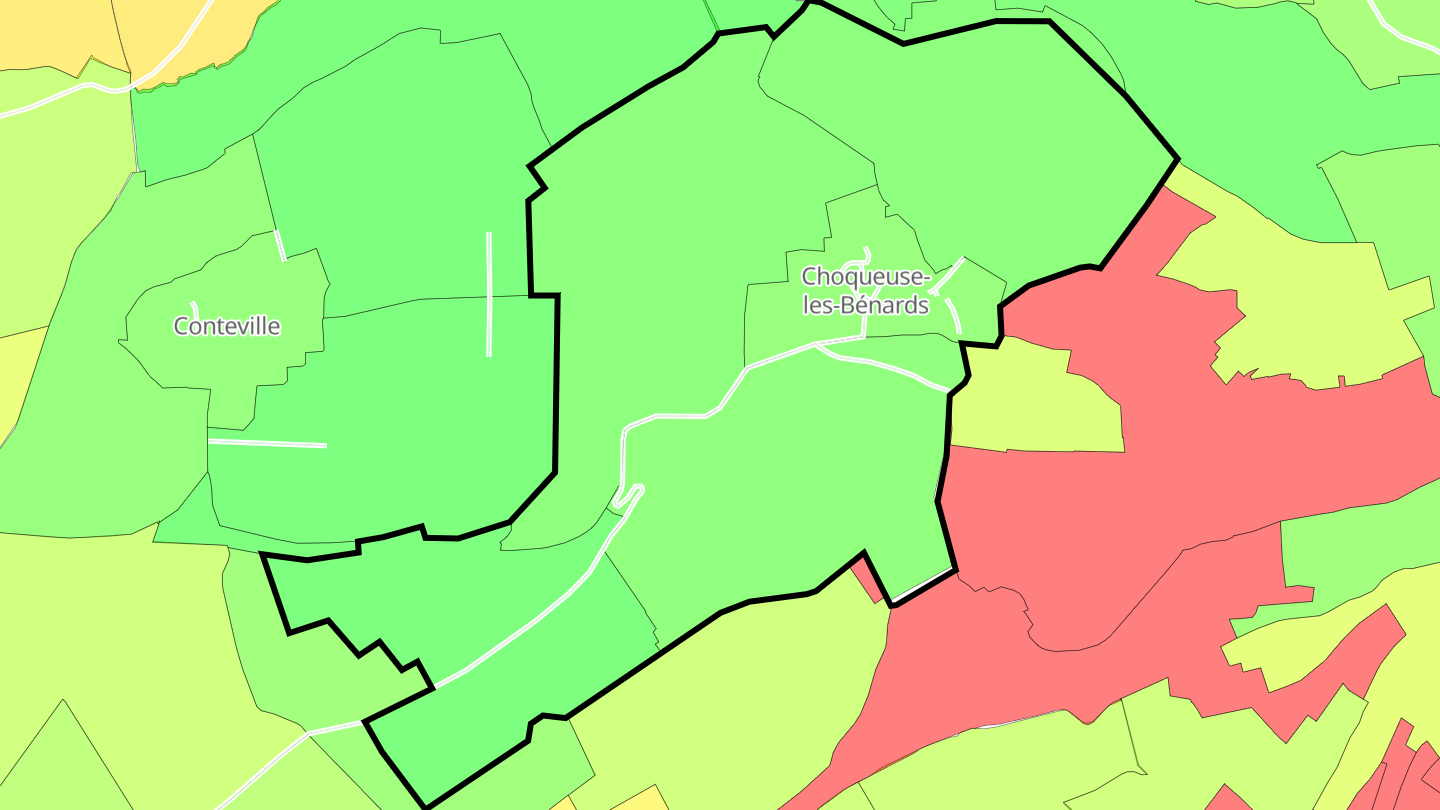 Carte des prix de l'immobilier Choqueuse-les-Bénards