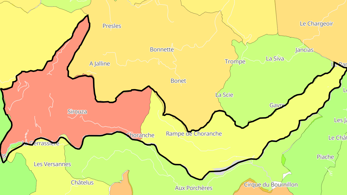 Carte des prix de l'immobilier Choranche