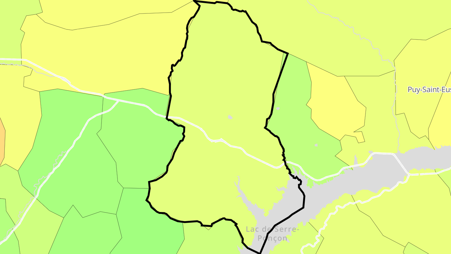 Carte des prix de l'immobilier Chorges