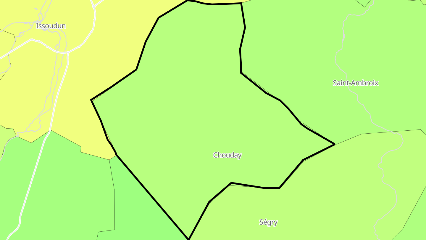 Carte des prix de l'immobilier Chouday