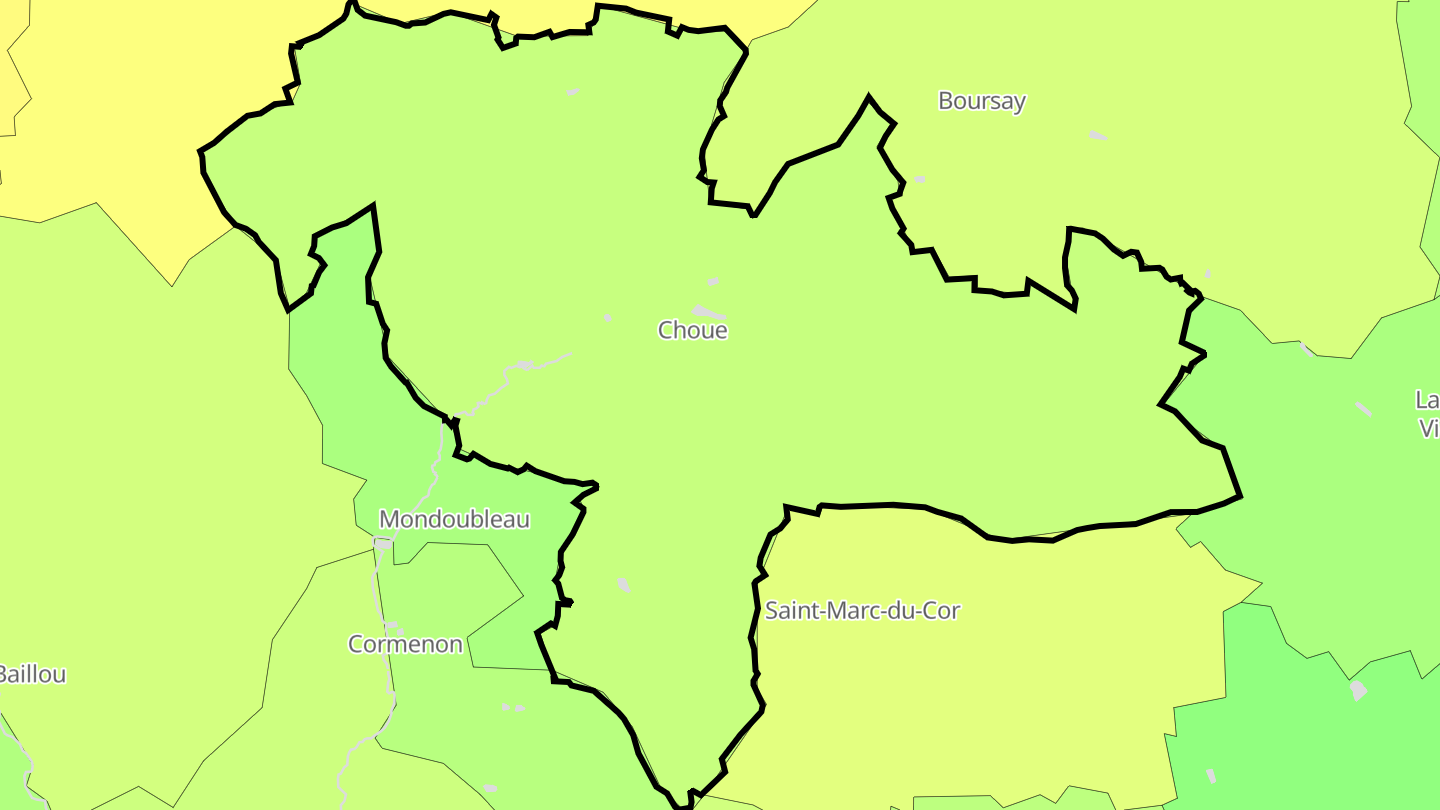 Carte des prix de l'immobilier Choue