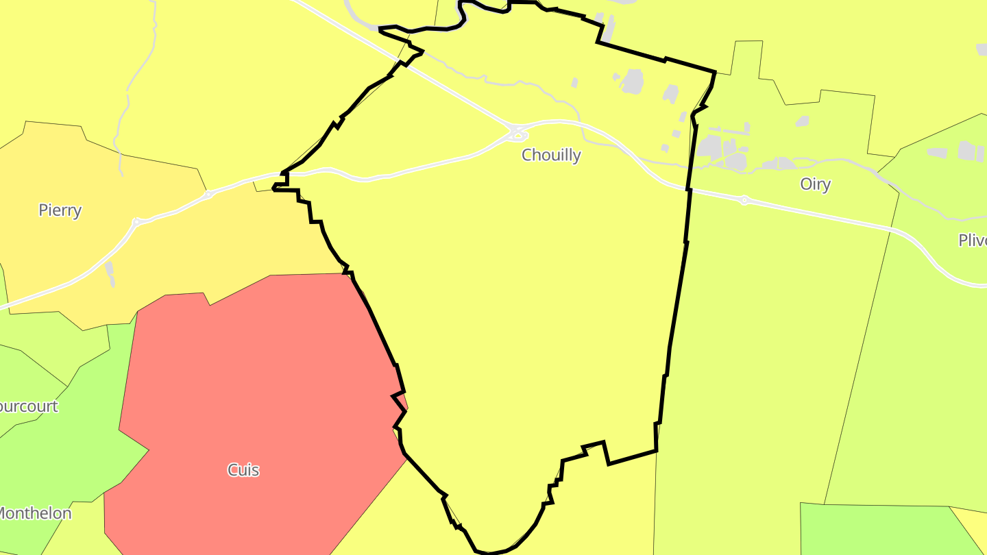 Carte des prix de l'immobilier Chouilly