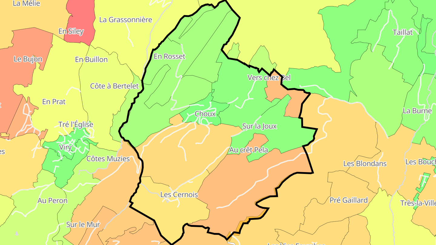 Carte des prix de l'immobilier Choux