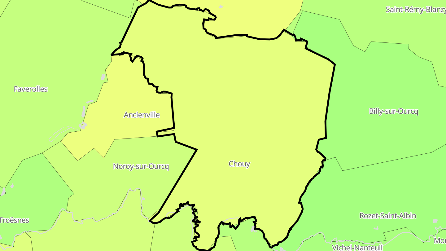 Carte des prix de l'immobilier Chouy