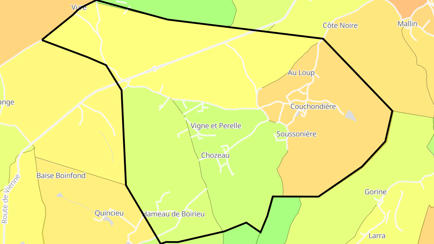 Carte des prix de l'immobilier Chozeau