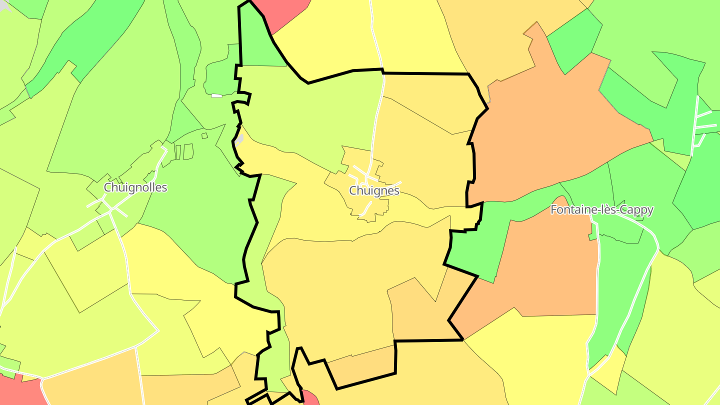 Carte des prix de l'immobilier Chuignes