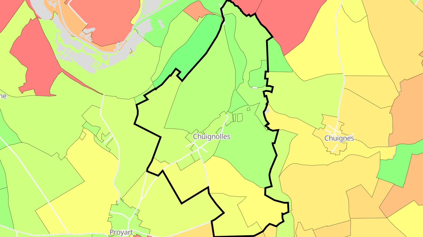 Carte des prix de l'immobilier Chuignolles