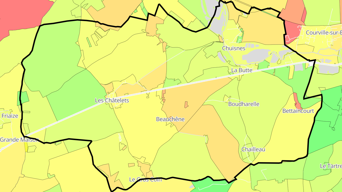 Carte des prix de l'immobilier Chuisnes