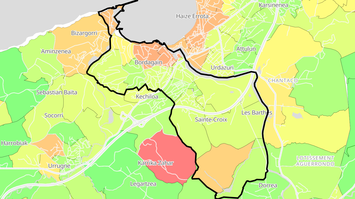 Carte des prix de l'immobilier Ciboure