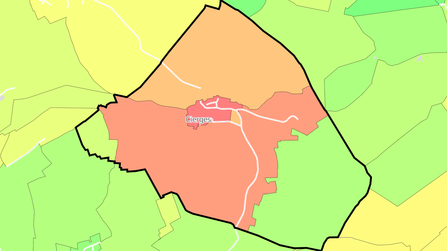 Carte des prix de l'immobilier Cierges