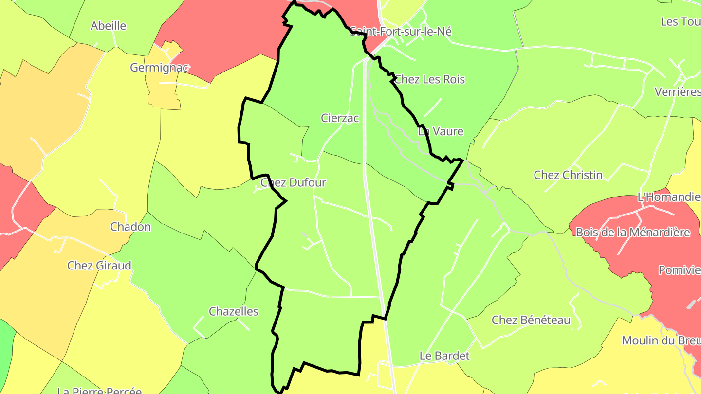 Carte des prix de l'immobilier Cierzac