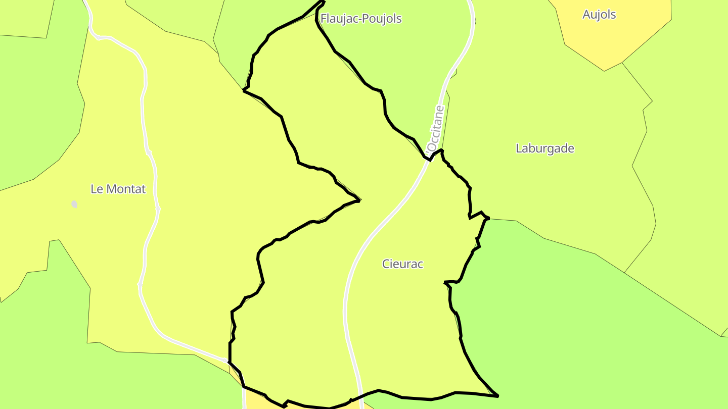 Carte des prix de l'immobilier Cieurac