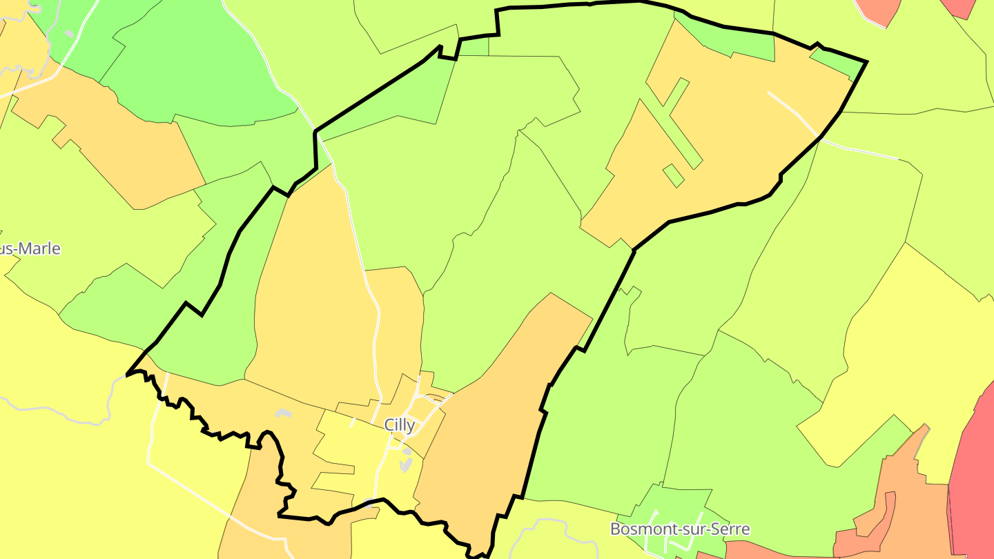 Carte des prix de l'immobilier Cilly