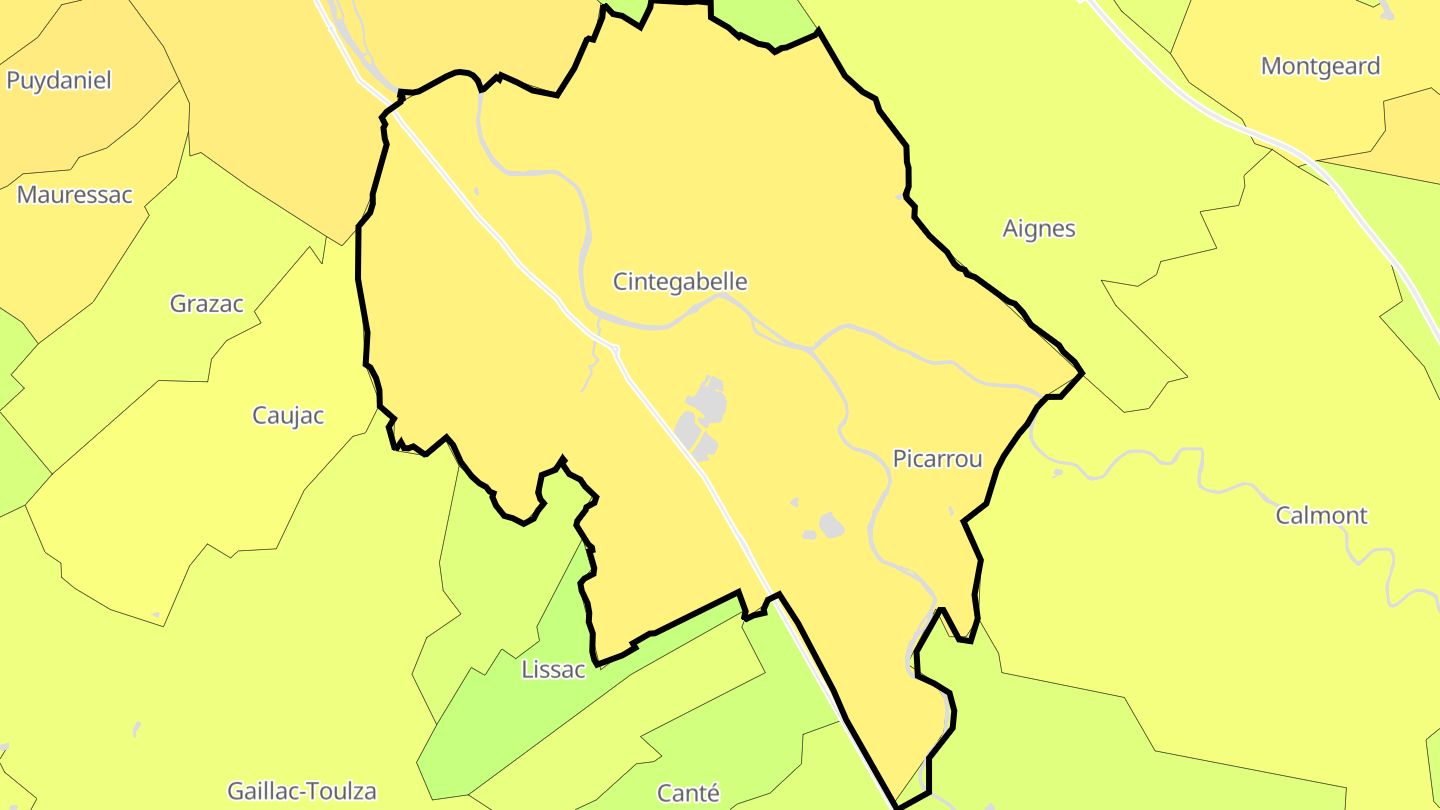 Carte des prix de l'immobilier Cintegabelle