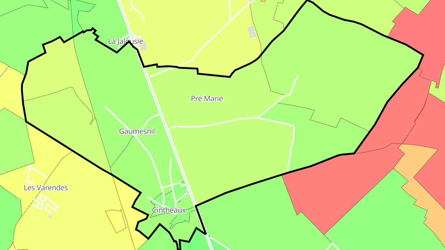 Carte des prix de l'immobilier Cintheaux