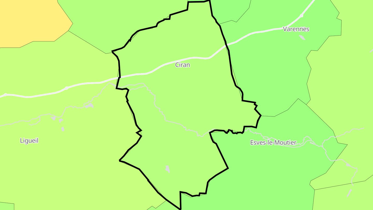 Carte des prix de l'immobilier Ciran