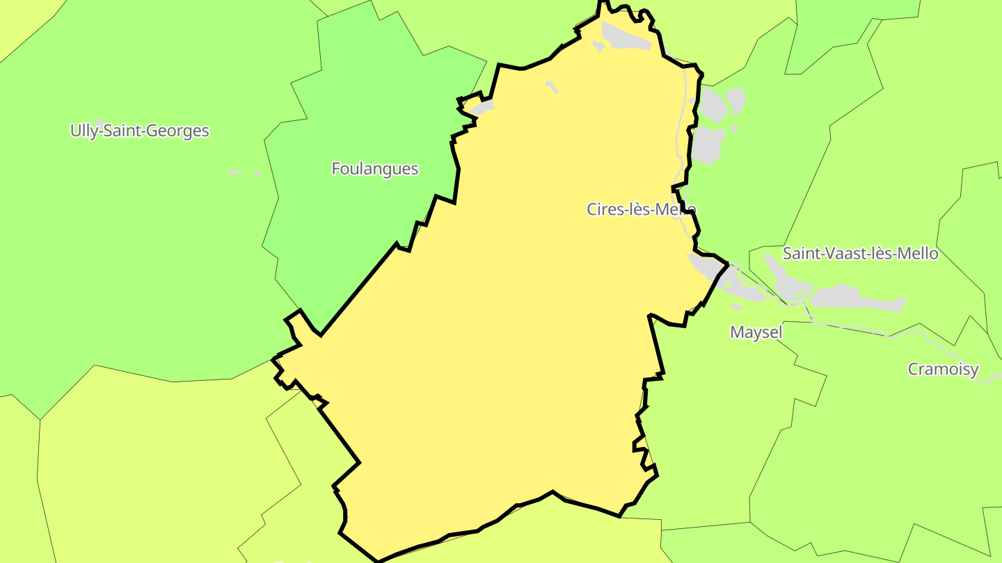 Carte des prix de l'immobilier Cires-lès-Mello