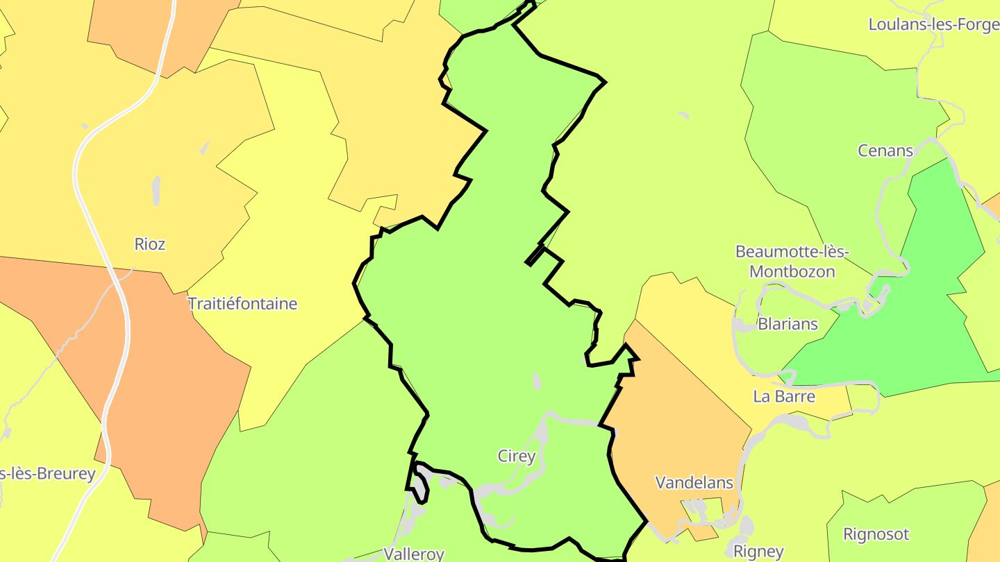 Carte des prix de l'immobilier Cirey