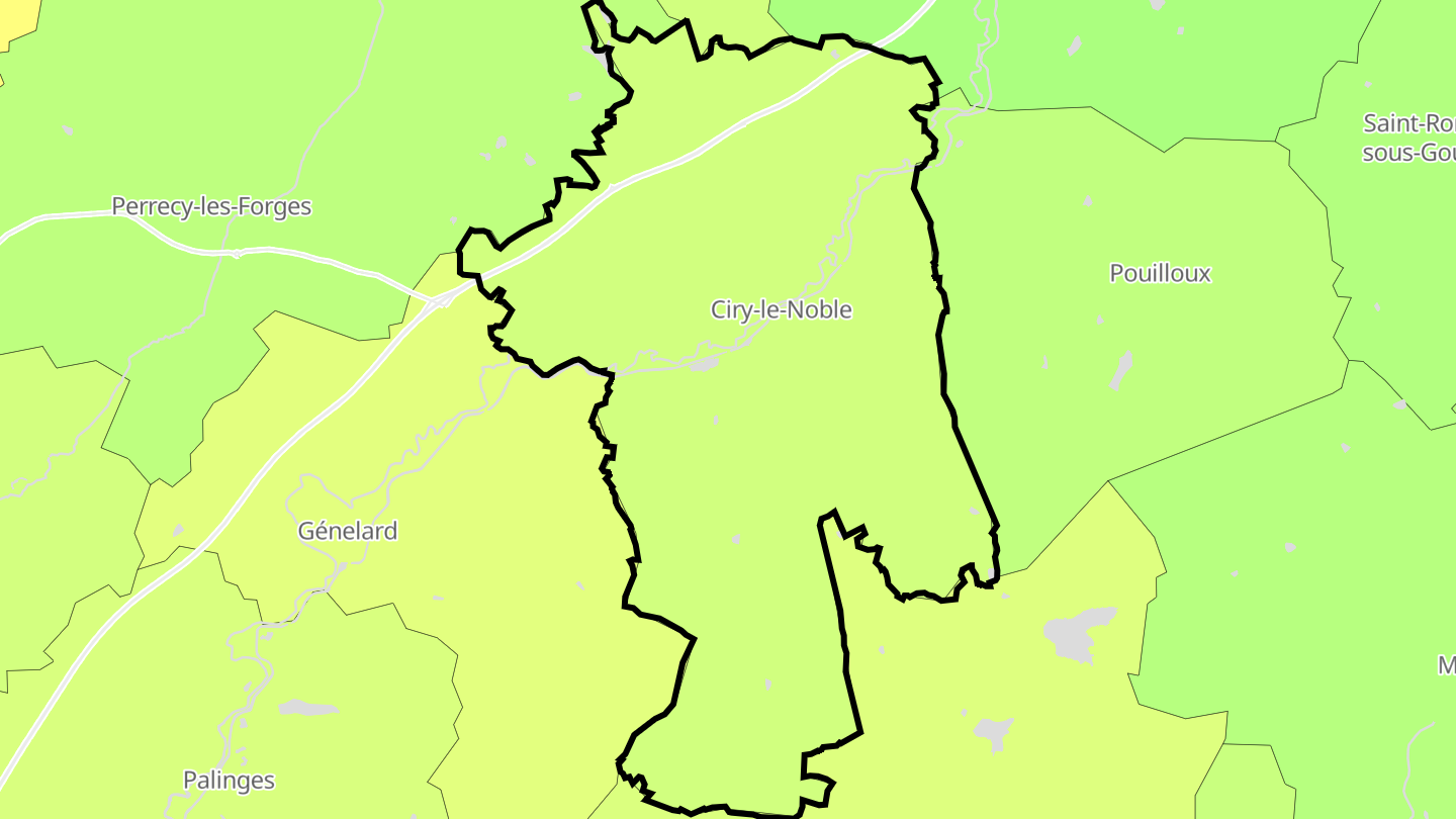 Carte des prix de l'immobilier Ciry-le-Noble
