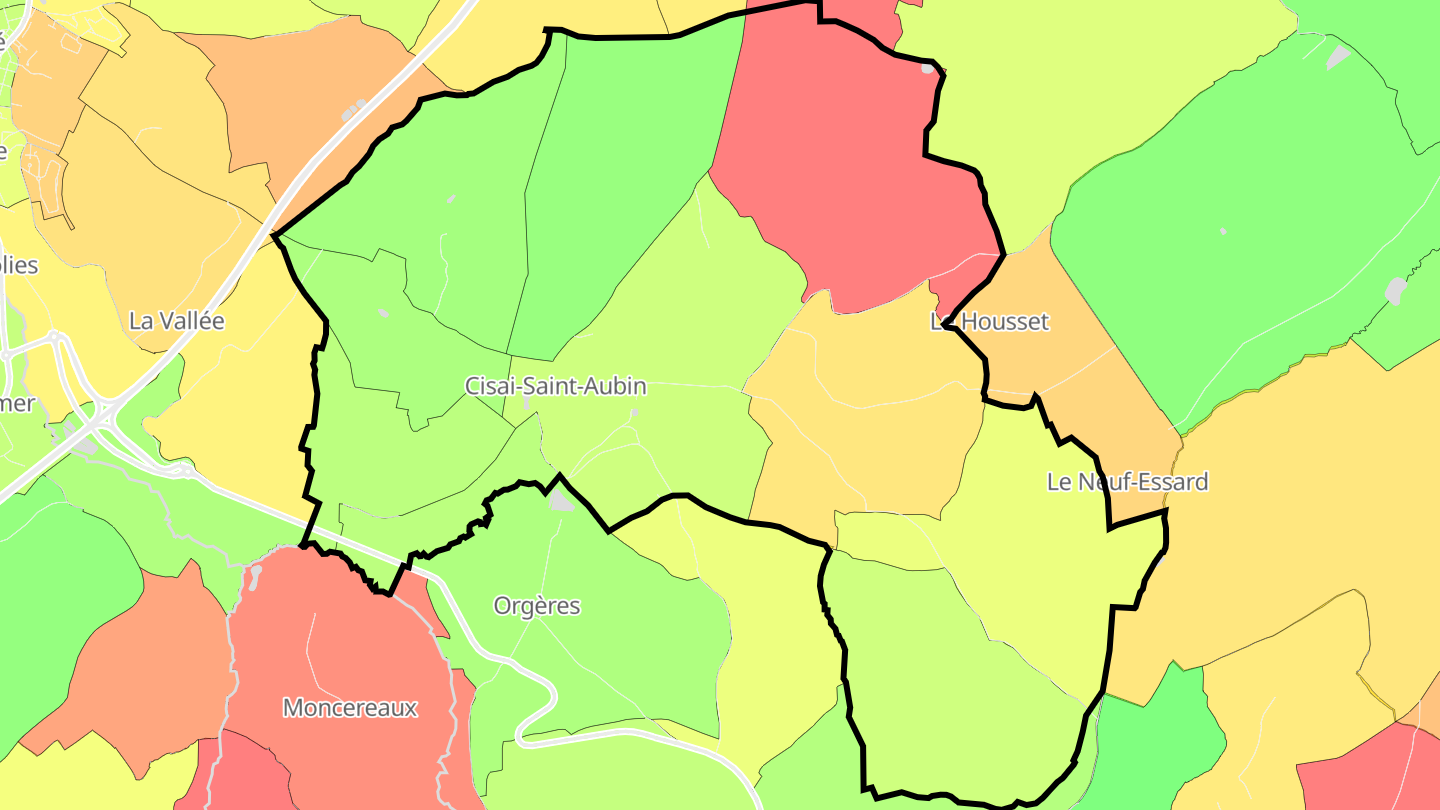 Carte des prix de l'immobilier Cisai-Saint-Aubin