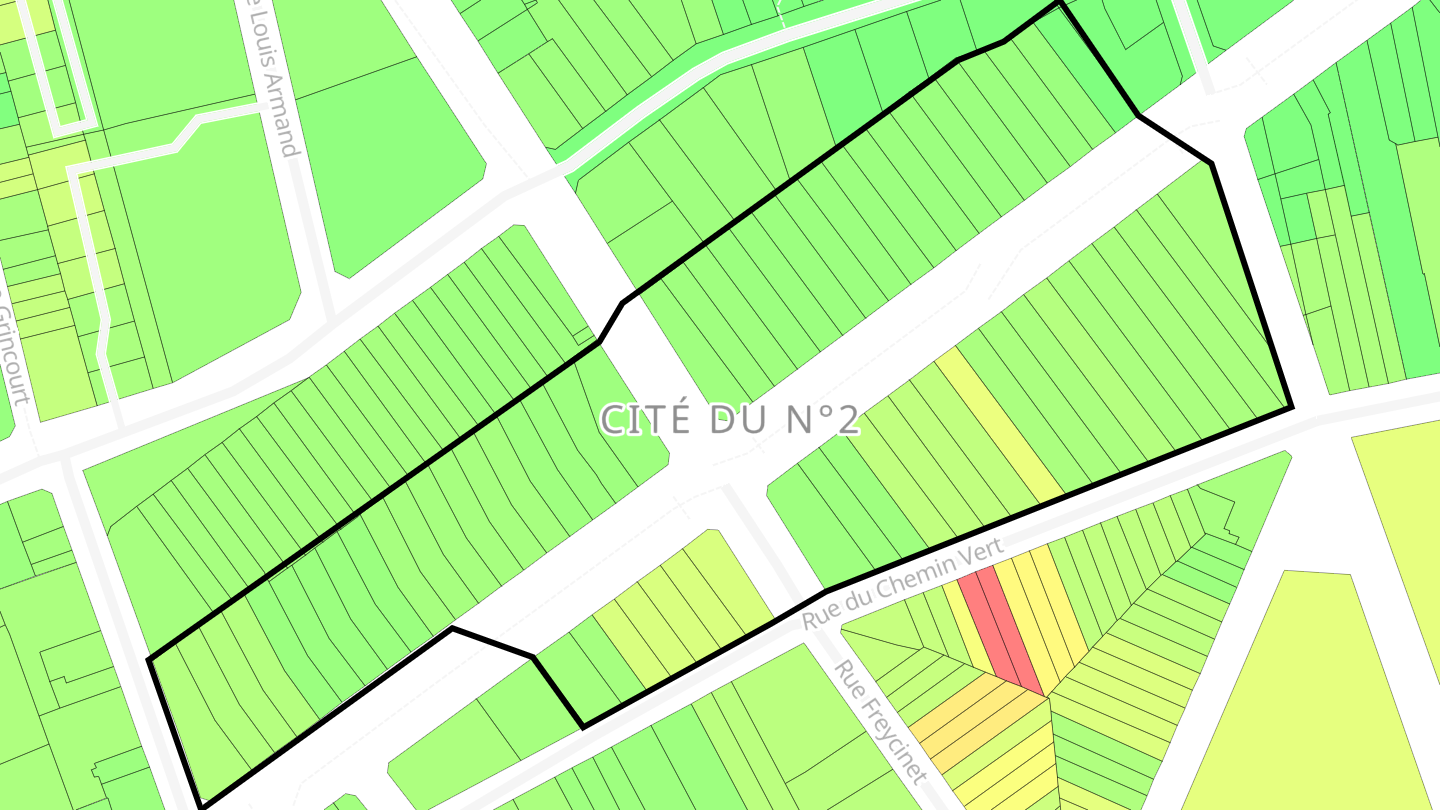 Carte des prix de l'immobilier Cité du n°2