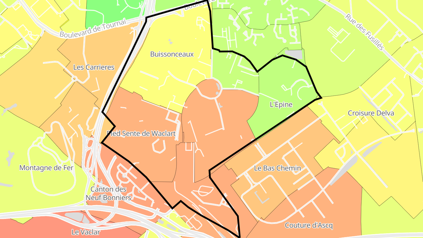 Carte des prix de l'immobilier Cité Scientifique