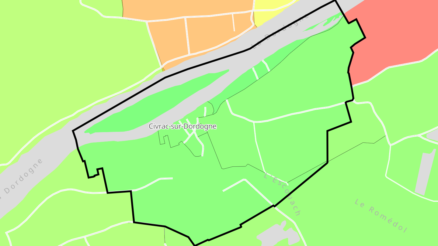 Carte des prix de l'immobilier Civrac-sur-Dordogne