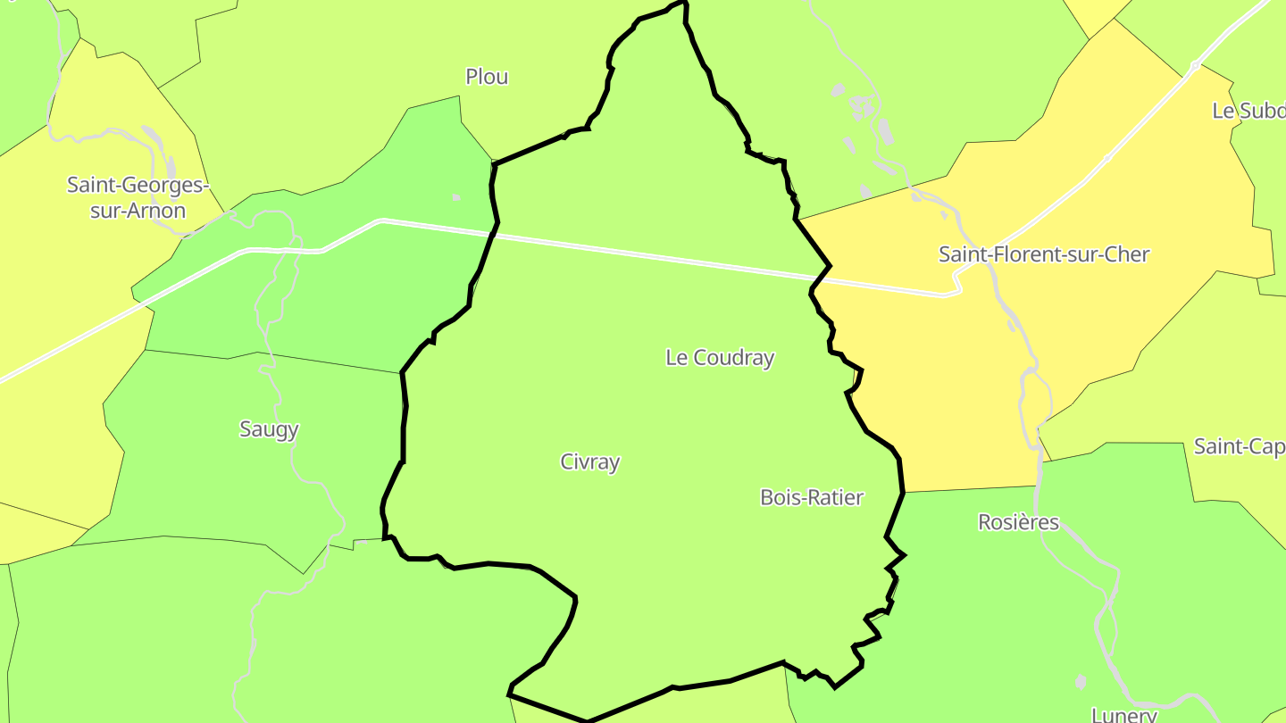 Carte des prix de l'immobilier Civray