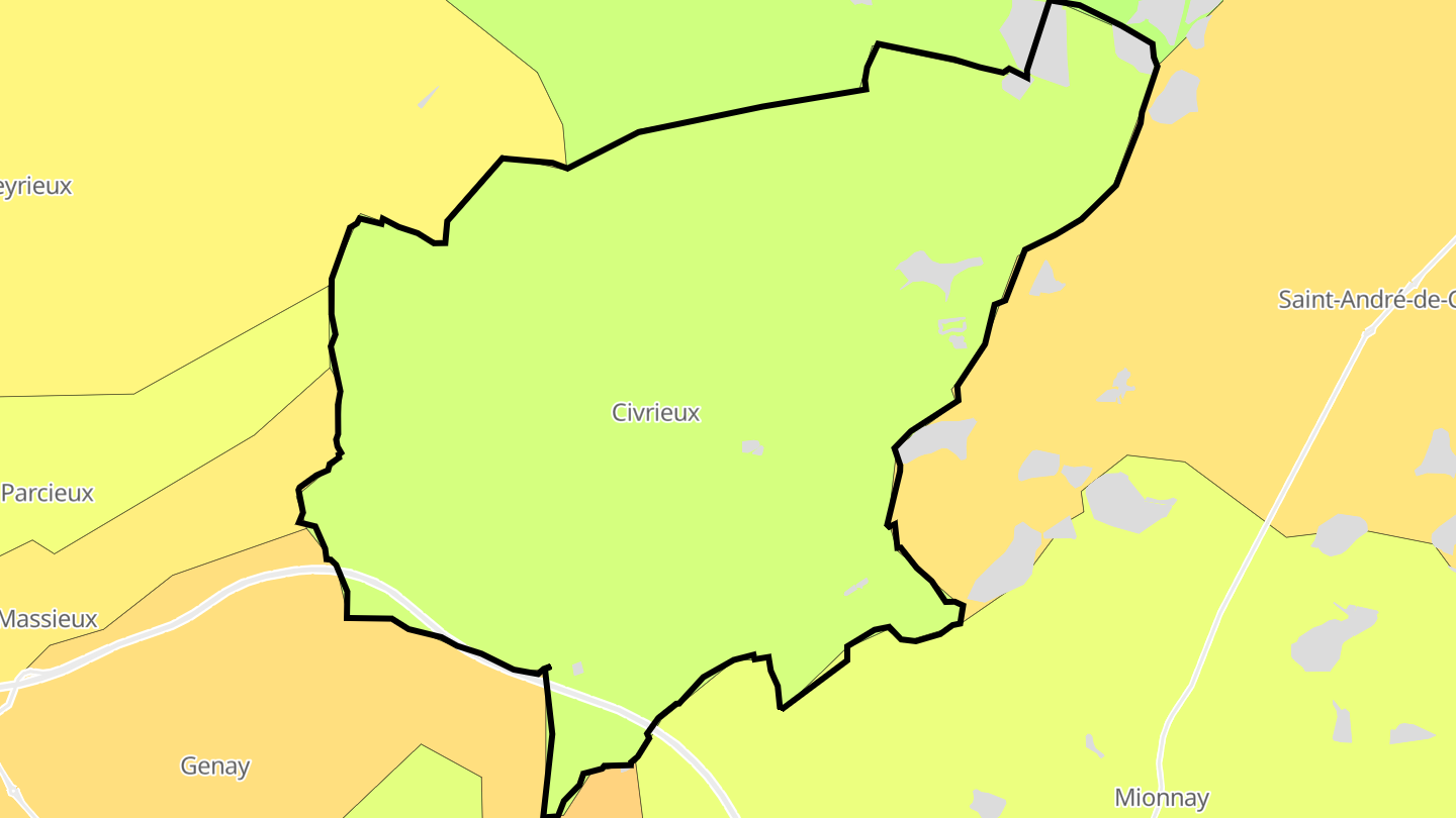 Carte des prix de l'immobilier Civrieux