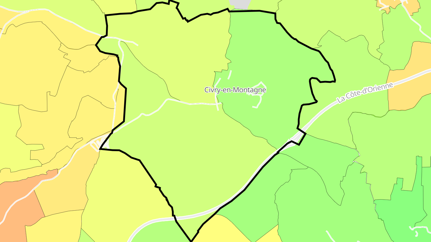 Carte des prix de l'immobilier Civry-en-Montagne