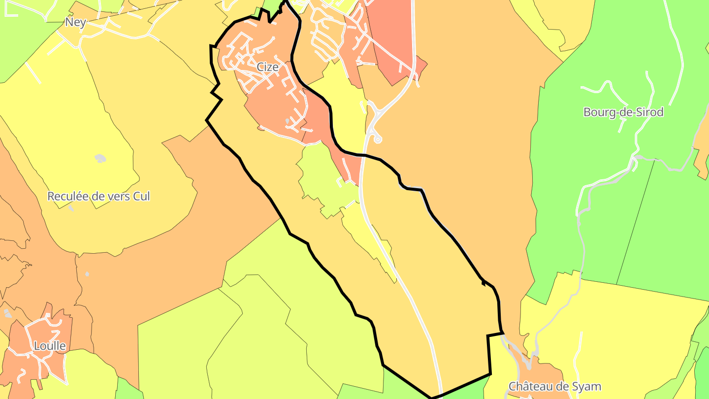 Carte des prix de l'immobilier Cize